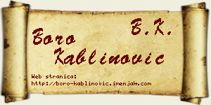 Boro Kablinović vizit kartica
